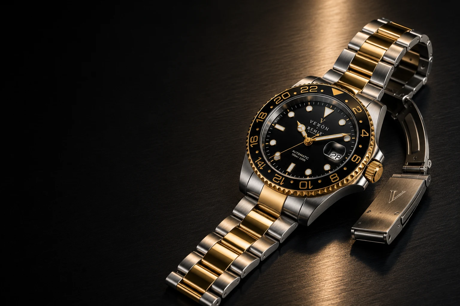 Veyron steel and warm-gold material finishing